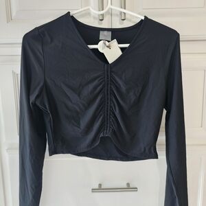 Women's Navy Long Sleeve Top